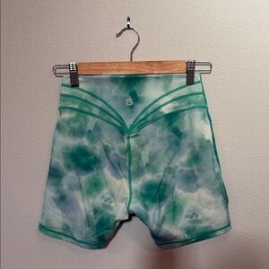 BuffBunny Tie-Dye Green Bike Shorts